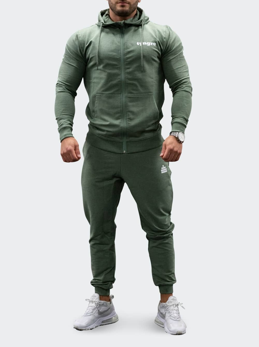 Bildnummer 4 av Zip-Hoodie Mens Green Melange