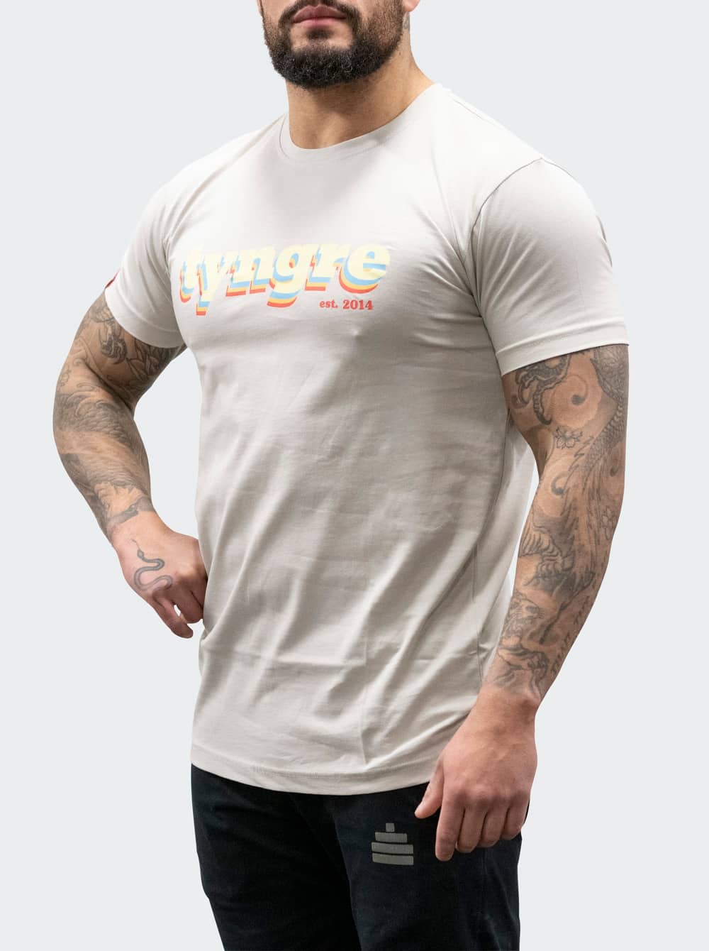 Bildnummer 2 av T-Shirt Retro Mens Warm Grey