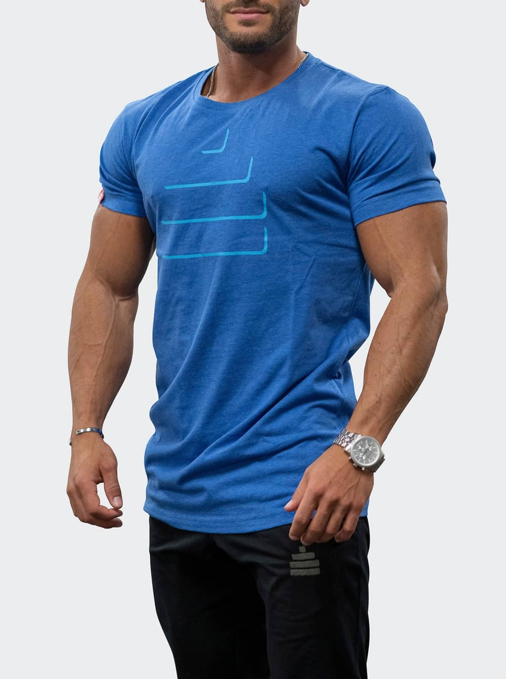 Bildnummer 2 av T-Shirt Silhouette Mens Deep Blue Melange