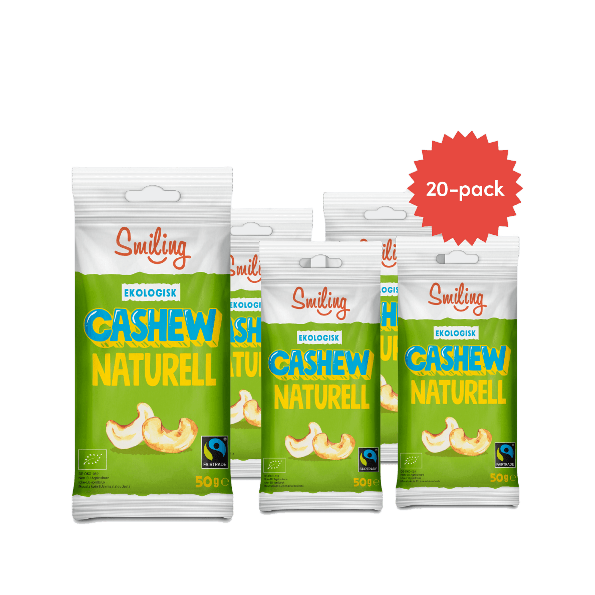 Bildnummer 1 av Smiling Cashew Naturell 50g 20-pack