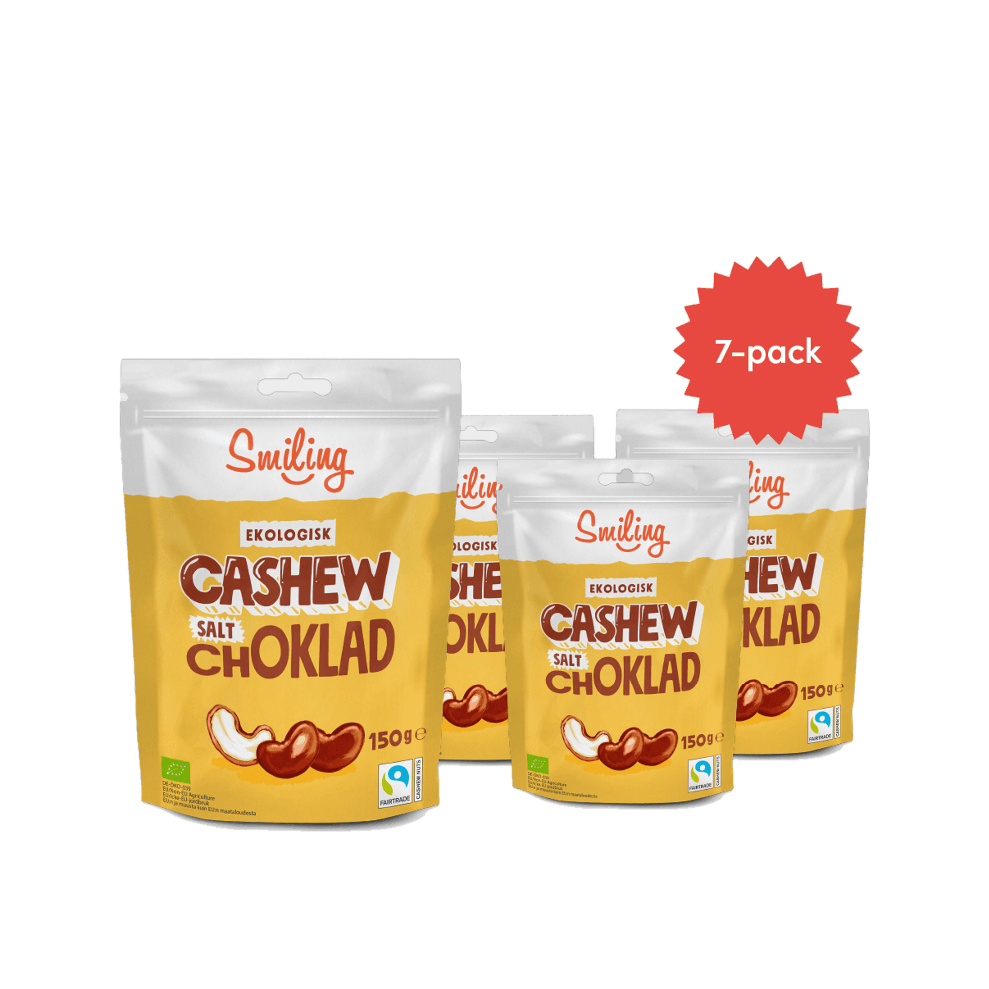 Bildnummer 1 av Smiling Cashew Salt Choklad 150g 7-pack