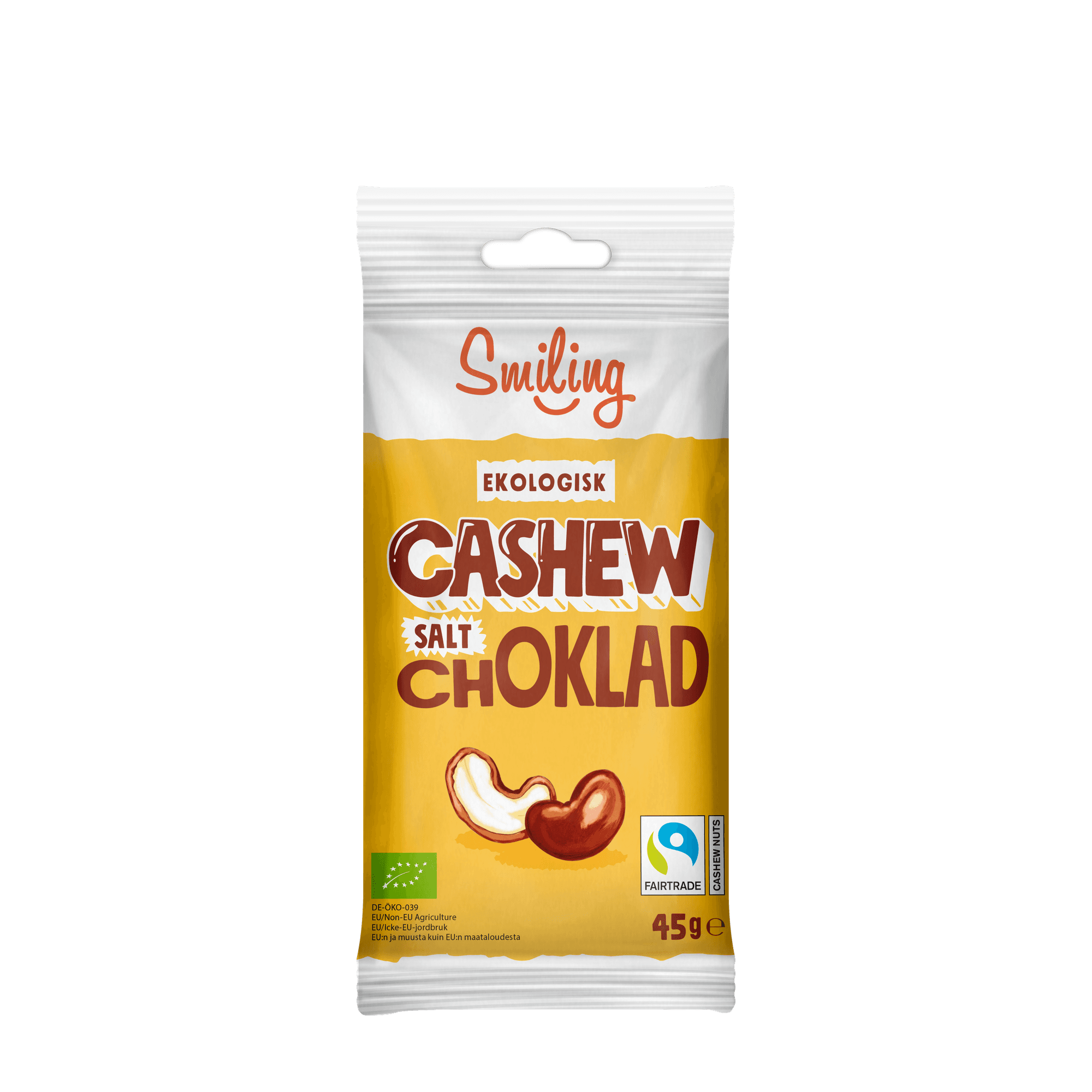 Bildnummer 1 av Smiling Cashew Salt Choklad 45g 20-pack