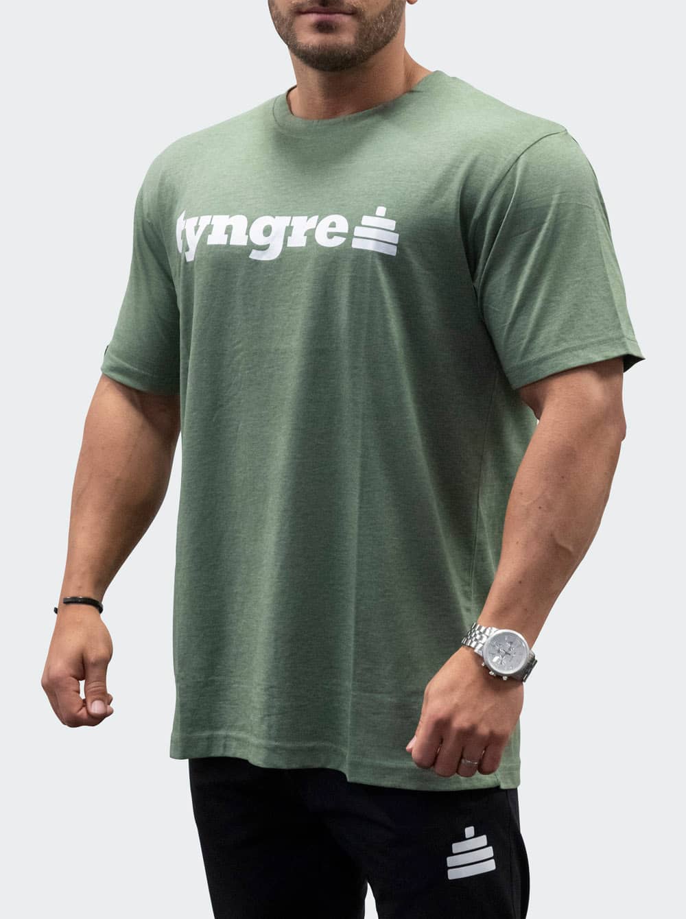 Bildnummer 2 av T-Shirt Loose Fit Logo Mens Green Melange