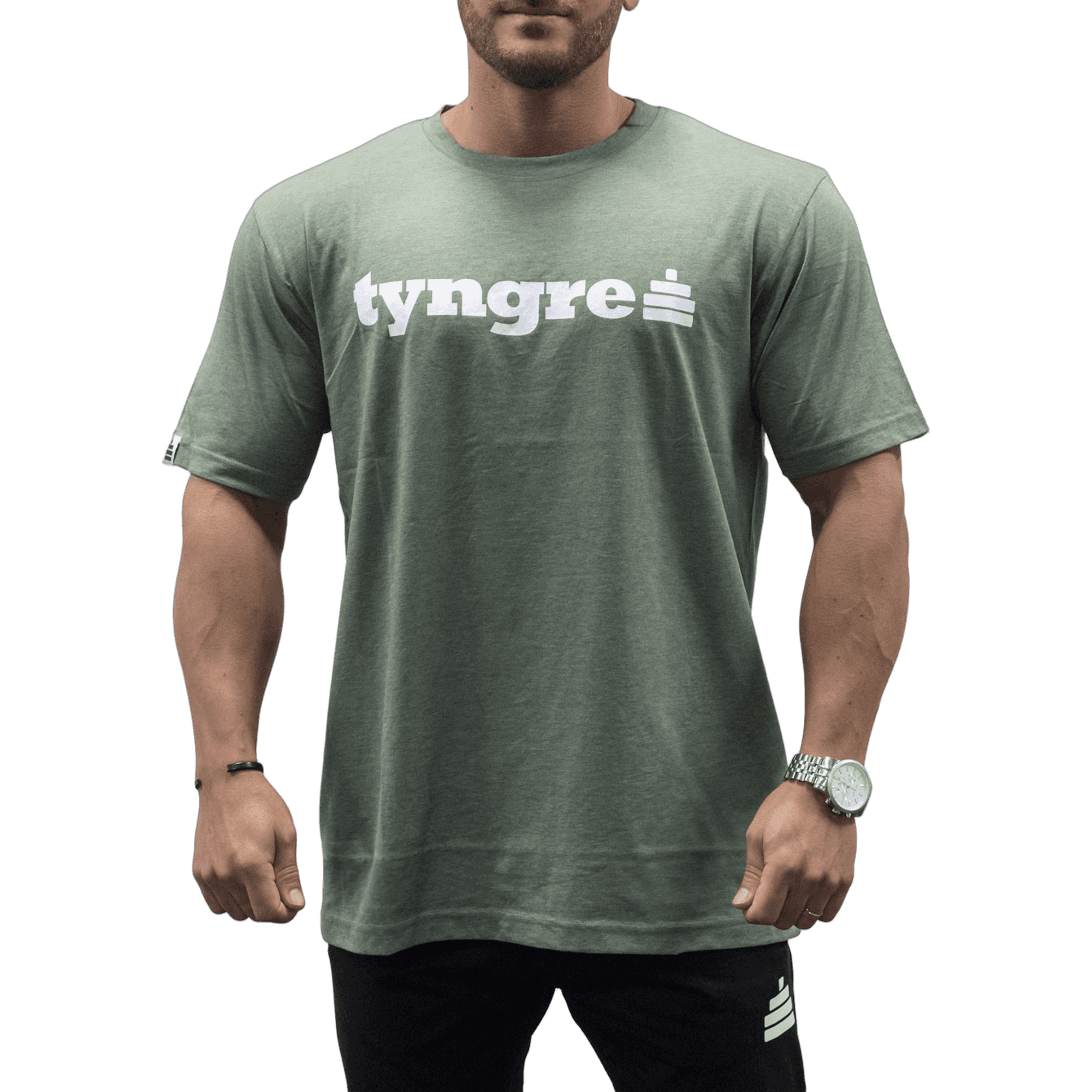 Bildnummer 1 av T-Shirt Loose Fit Logo Mens Green Melange