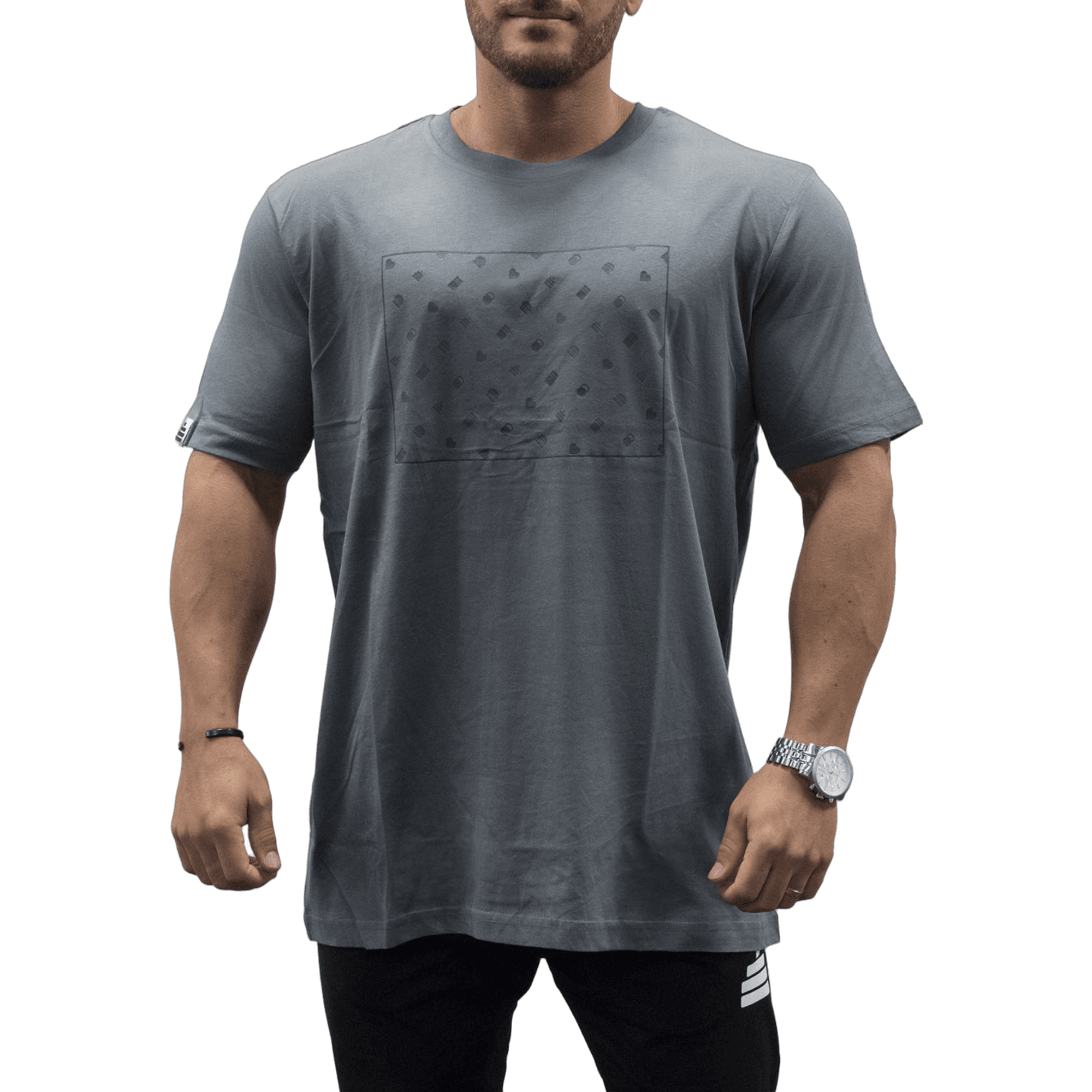 Bildnummer 1 av T-Shirt Loose Fit Print Mens Charcoal