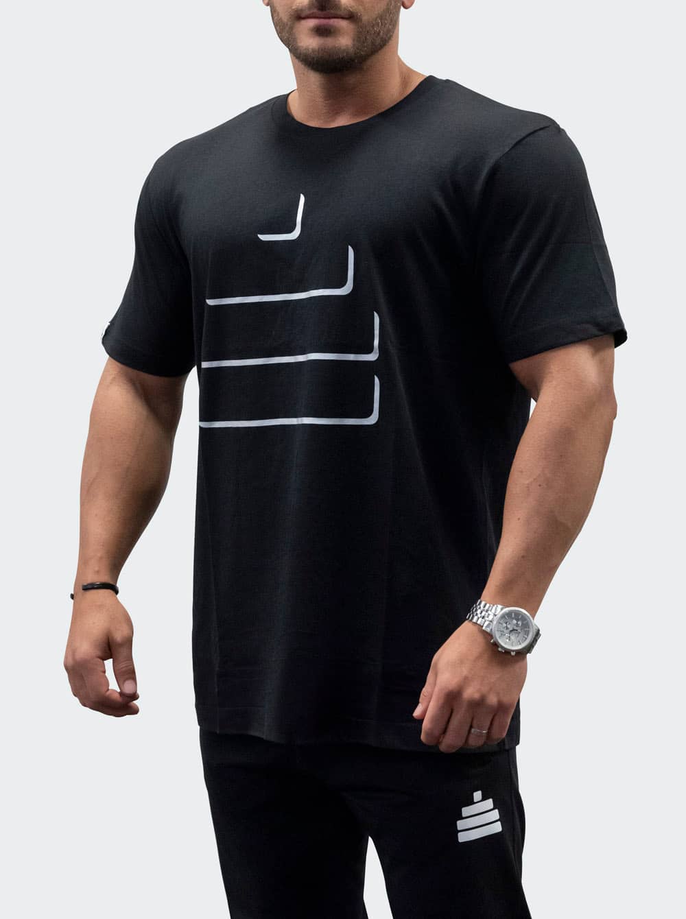 Bildnummer 2 av T-Shirt Loose Fit Silhouette Mens Black/Silver